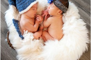 blue touque and blue headband