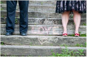 wedding date written on stairs Saskatoon