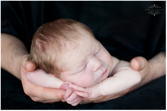 Dad holding baby in hands