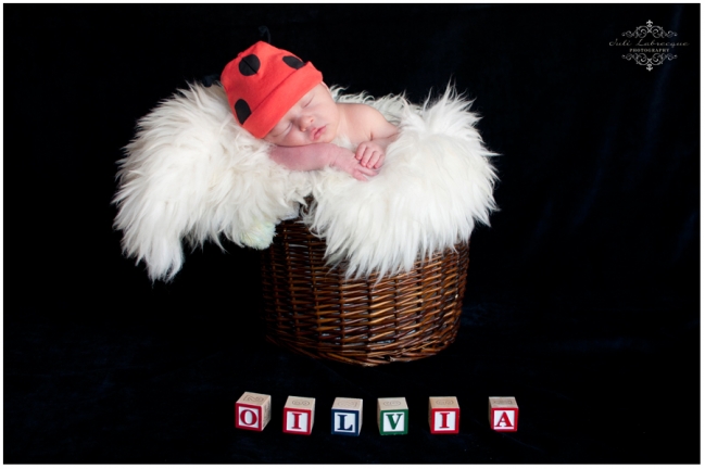 Lady Bug hat on newborn