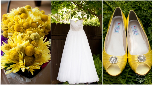 yellow and grey wedding